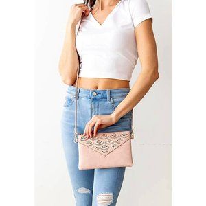 Crossbody Purse, Bag. Blush Pink Faux Leather. Be Clever Brand. NWT.